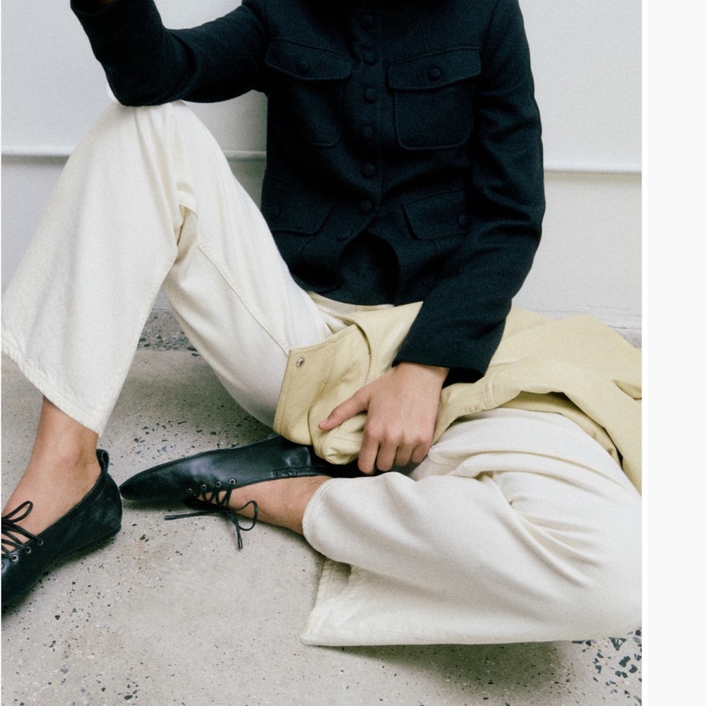 rag & bone Cream Wide-Leg Jeans